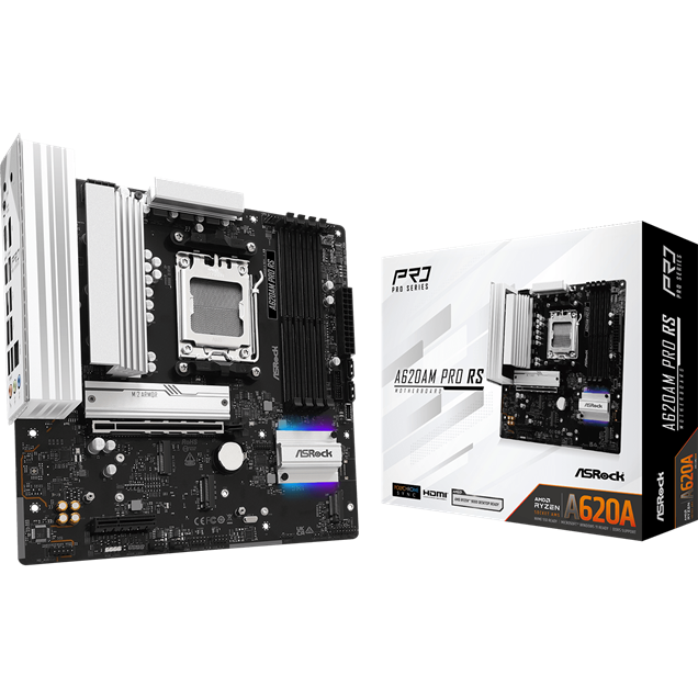 ASRock A620AM Pro RS mATX Motherboard for AMD AM5 CPUs
